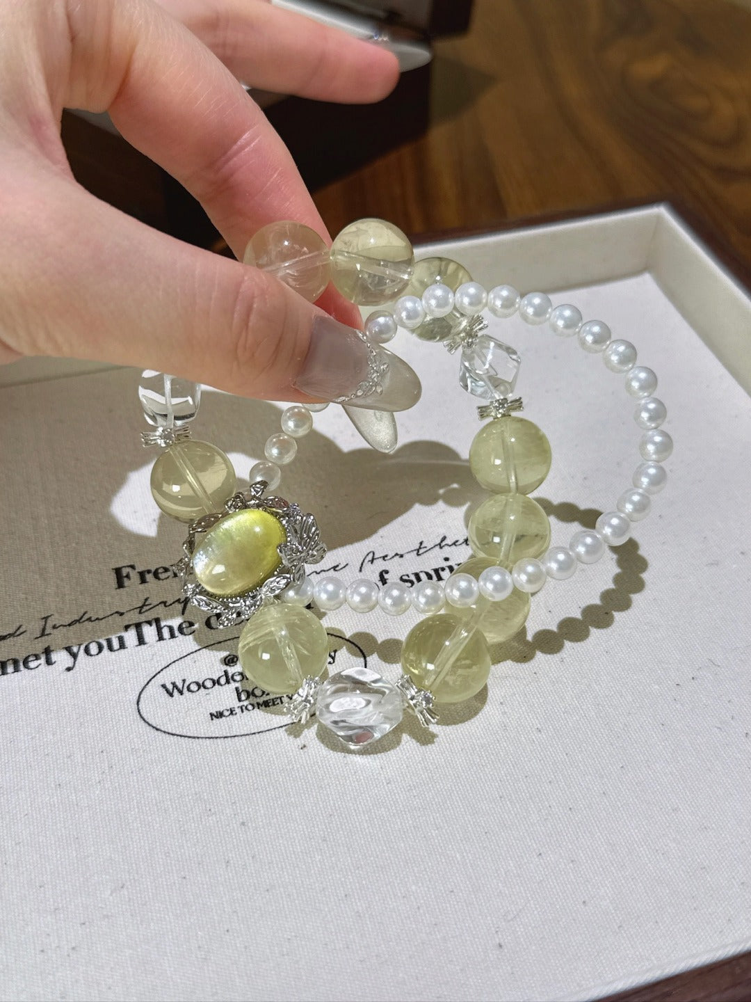 ▫️▪️ Citrine yellow lepidolite magic box bracelet